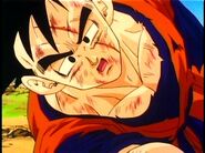 Future Gohan after he gives Trunks the last Senzu Bean, and is about to go Unconscious.