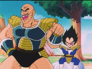 Vegeta allows Nappa to destroy the Earth's Military and Navy with the condition that he doesn't use up enough energy to break a sweat after Gohan insult Nappa as he's smelled