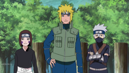 Minato with Kakashi and Rin.