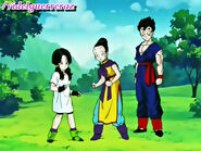 Videl with Chi-Chi and Gohan