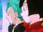 Bulma watching Goku fight Uub