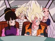 Gohan and the others see people trying to leave the city becoause of the Cell Games Tournament.