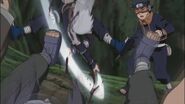 Obito being saved by Kakashi.