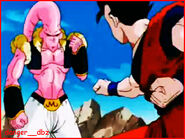 Ultimate Gohan prepared to fight Super Buu (Gotenks and Piccolo absorbed) for round two