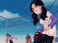 Videl is playing baseball in Orange Star High School with Gohan and her friends