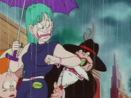 Bulma hits Roshi for trying to touch her