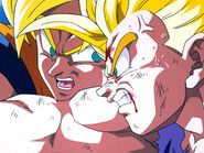 Goku helping Gohan