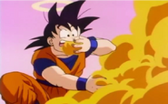 Goku eating clouds after Cell is finally kill.