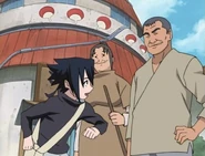 Sasuke saying goodbye to his surrogate aunt, and uncle on the day that the whole Uchiha clan would be murder.