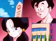 Videl meet Gohan at the Orange Star High School