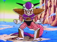 Frieza is about to transform into second form in front of Vegeta, Krillin, Gohan and Dende