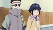 Shino becomes confused because Iruka never scolds Naruto.