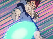 Vegeta jumps when the spirit bomb is near him