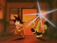 Grandpa Gohan gets hit by the power pole
