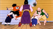 An angry Chi-Chi tells Roshi and his friends to be quiet