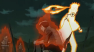 Naruto gives some of Kurama's chakra to Rock Lee.