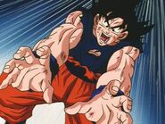 Goku launches the spirit bomb at kid buu