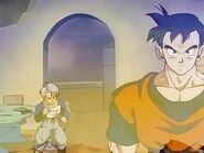 Future Trunks hears Gohan's lecture about his childhood.