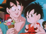 Pan gets to have Goku's ice cream instead