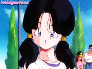 Videl with soft face at Gohan at Orange Star High School