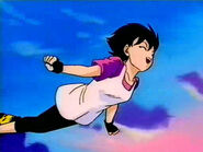 Videl happily laugh already master flying technique from Gohan