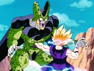 Gohan delivers a devastating blow to Perfect Cell