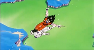 Frieza falls for Goku's distraction kick