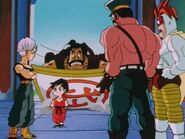 Pan is congratulated by Trunks