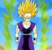 Gohan in his Super Saiyan 2 in the Cell Games