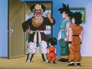 Goten asking Mr. Satan if their family and friends can have better seats to watch the fights