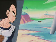 Vegeta watches Gohan and Krillin