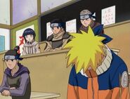 Naruto being spotted by Hinata