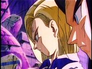 Future 17 and his sister stares at Gohan while it is raining.