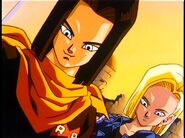 Future 17 tells Trunks that Dr. Gero created them for world domination. But it doesn't matter to at all.