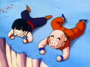 Krillin and Gohan watched Frieza and his minions torture Namekian villagers