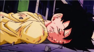 Videl falling wounded and unconscious laying on the ground in Dragon Ball Z: Wrath of the Dragon