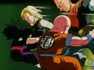 Android 17 and 18 knee gohan kirllin in the stomach killing them