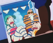 Kid goku bulma tied up in blue ropes2