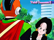 Videl asks Gohan who he is under the helmet