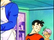 Future Gohan hears Bulma's lecture about him being just like Goku.