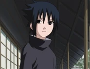 Sasuke sees his father, and brother walking pass each other.
