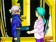 Future Bulma sees her son off.