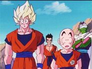 Kuririn and Goku's reaction on looking at Mr. Satan's students.