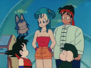 Bulma and the others at Dream Land