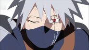 Kakashi cries as Rin dies from her injurie that she got from his chidori.