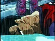 Future Gohan's dead body being seen by Future Trunks.