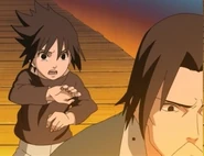 Sasuke sees his father do the Great Fire Ball Technique.