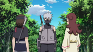 Kakashi tells Kinoe that he won't reveal anything that he saw to Hiruzen.