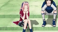 Sakura introducing herself to Hatake Kakashi.