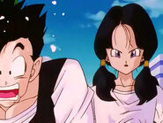 Videl is seeing the nervousness of Gohan